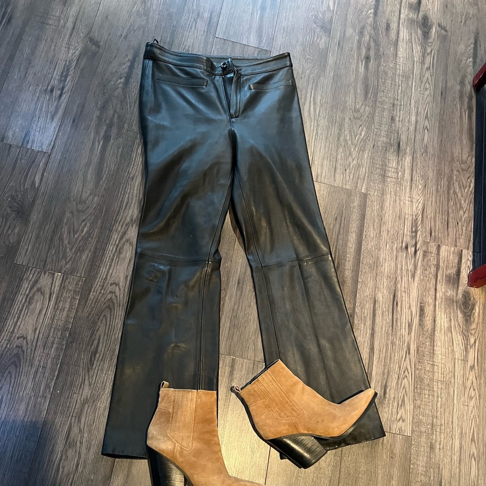 Real leather pants